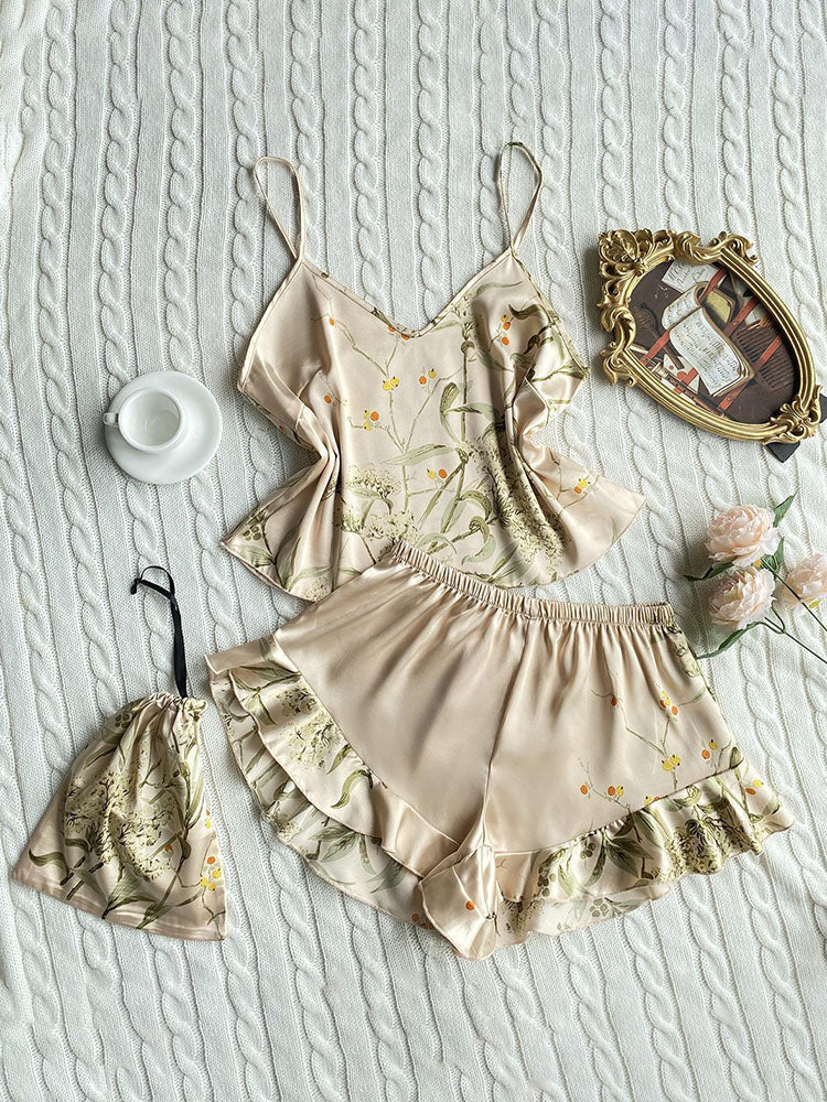 4-Piece Satin Nightdress Loungewear And Robe Set