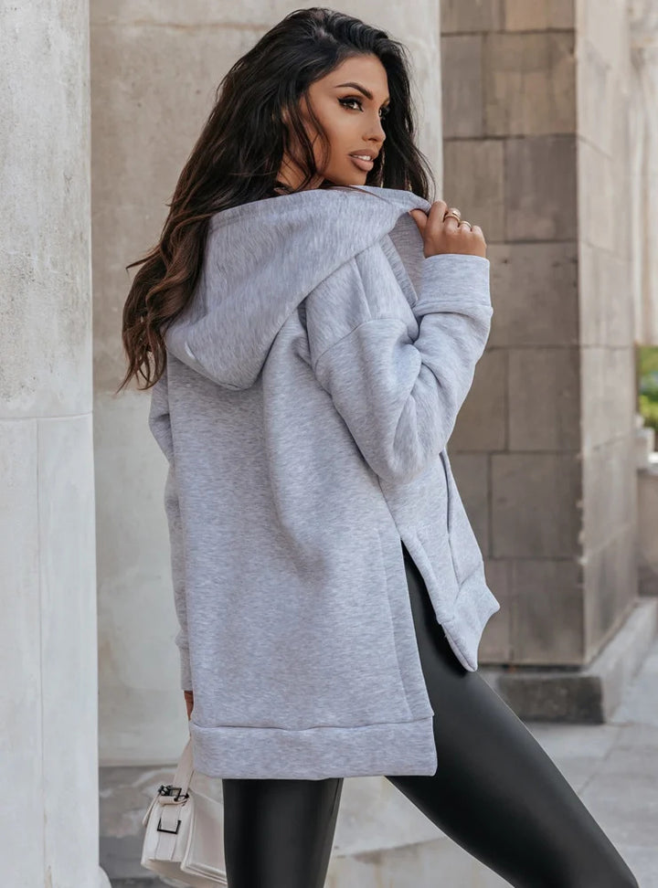 Cardigan Hooded Loose Fleece Sweatshirt