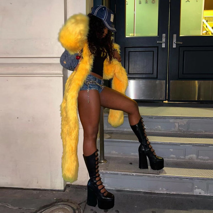 Street Style Fur Coat Jacket