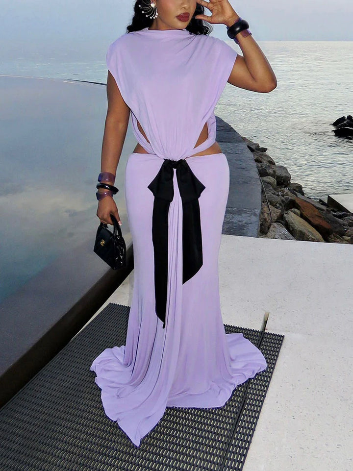 Bow Accent Cutouts Dress