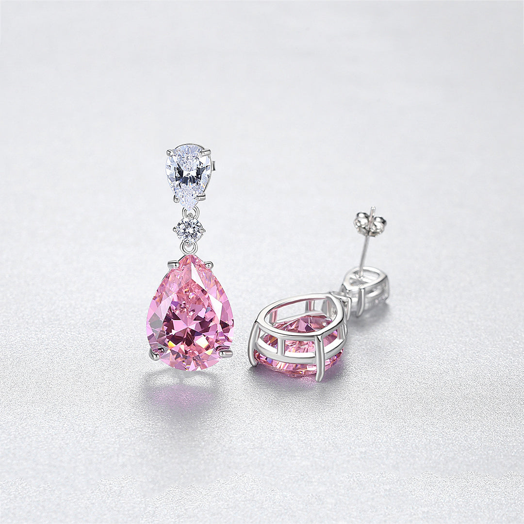 Haute Vintage Pink Gemstone Stud Earrings