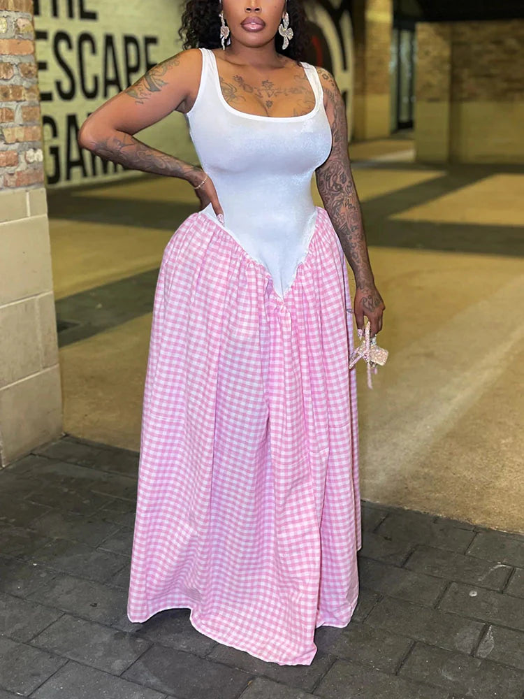 Gingham Patchwork Dress