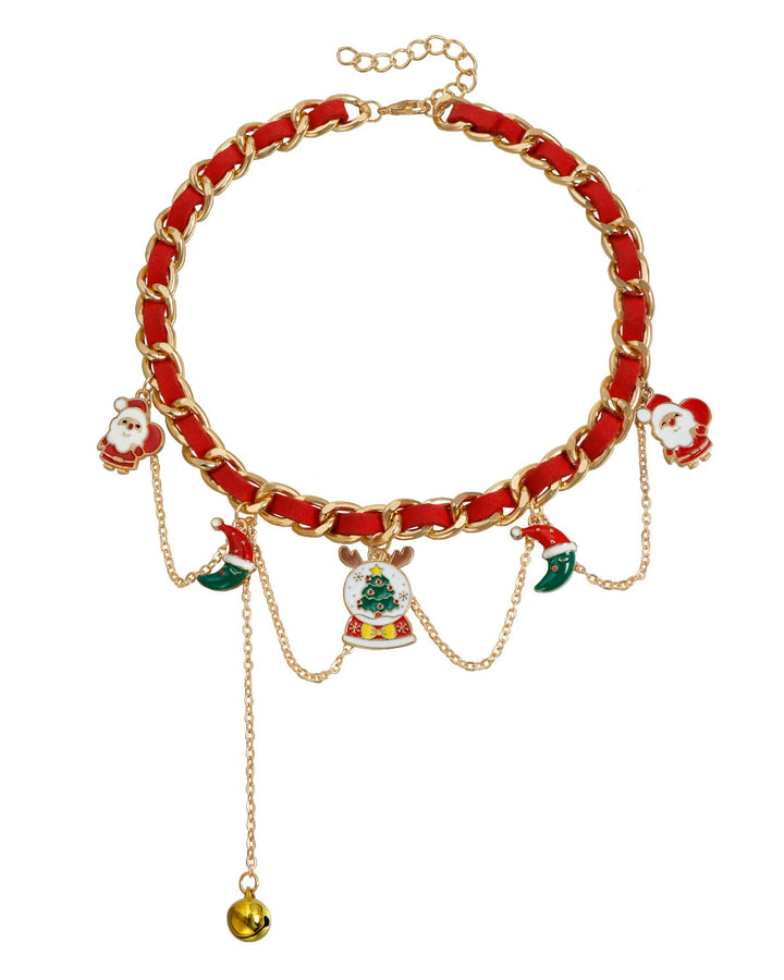 Christmas Ribbon Braided Fashion Party Necklace & Bracelet