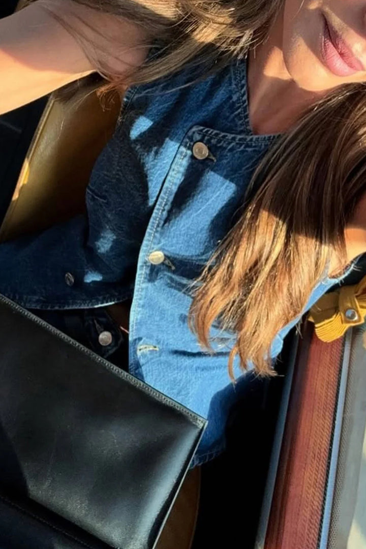 Denim Tank Top Wide Leg Jeans Sets