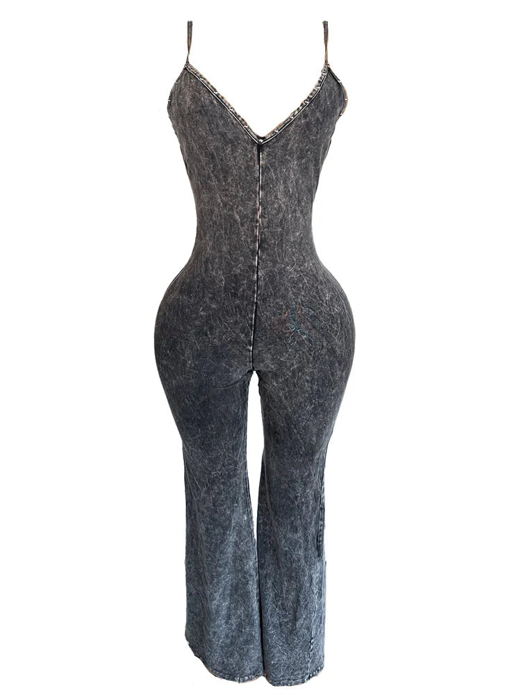 Washed Sleeveless Jumpsuit