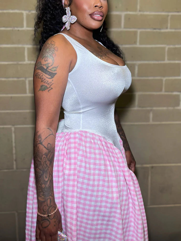 Gingham Patchwork Dress