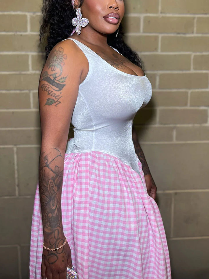 Gingham Patchwork Dress