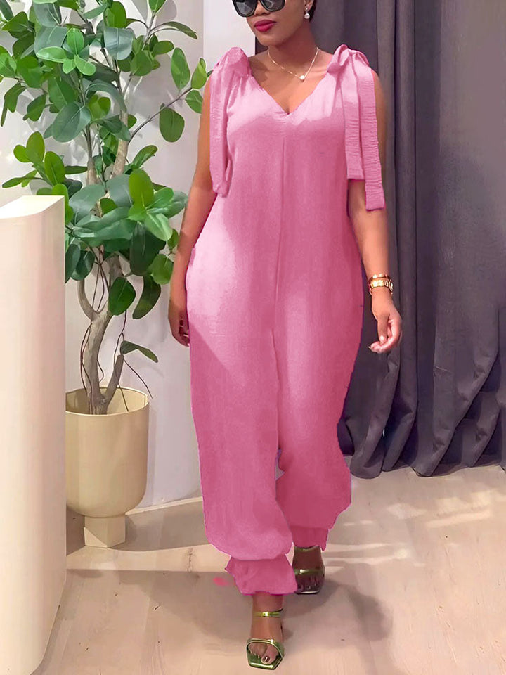 Breeze Tie-Shoulder Jumpsuit Green / 3XL