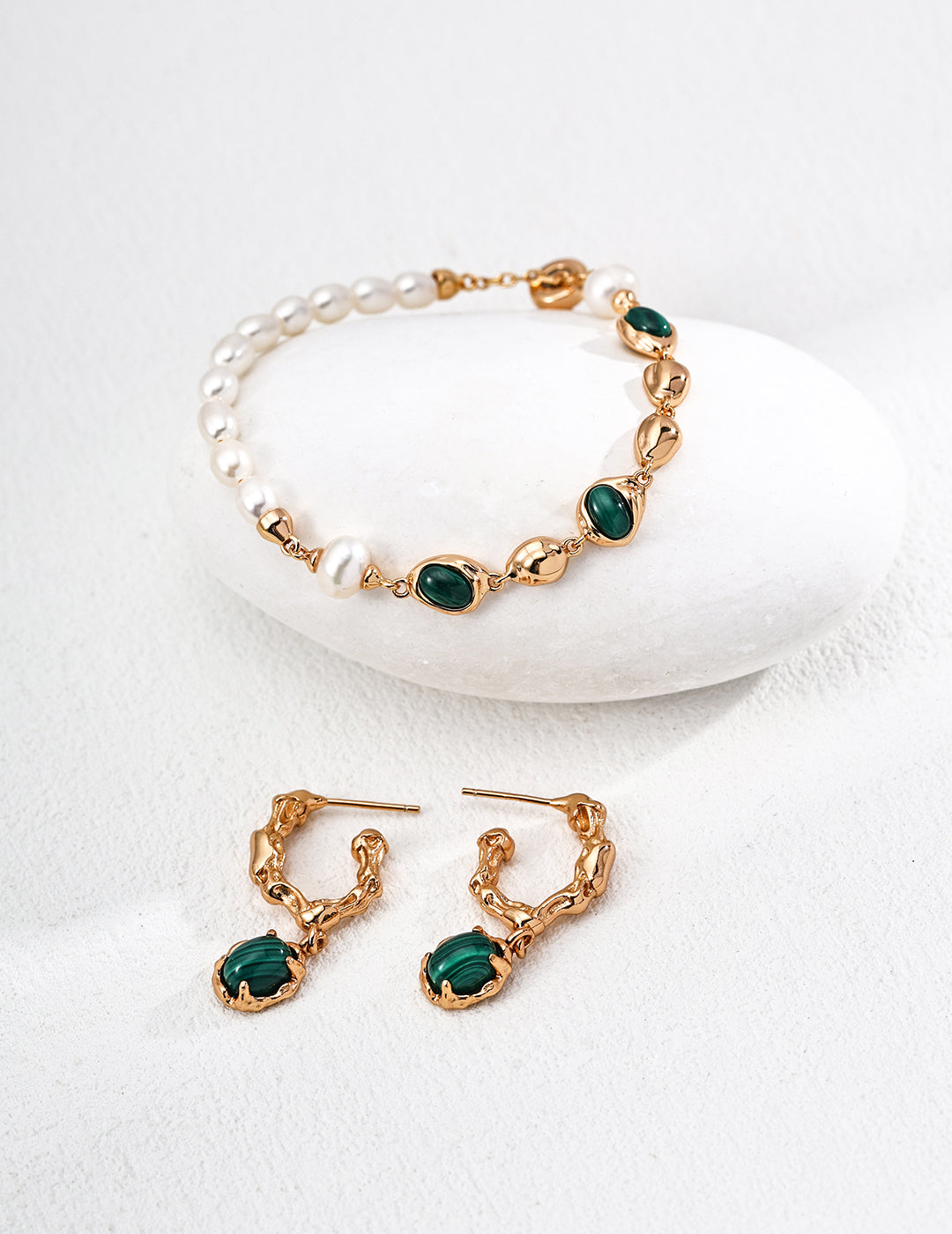 Fashion Natural Pearl Malachite Bracelet