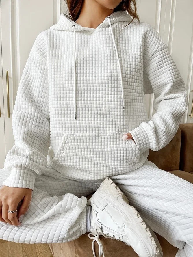 Waffle Neck Long Sleeve Sweatshirt