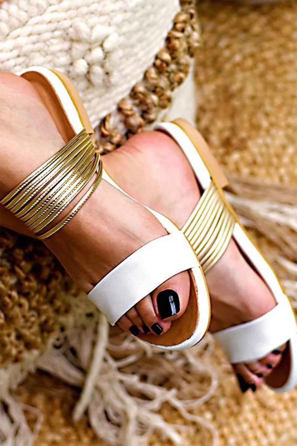 Open Toe Strap Slide Sandals