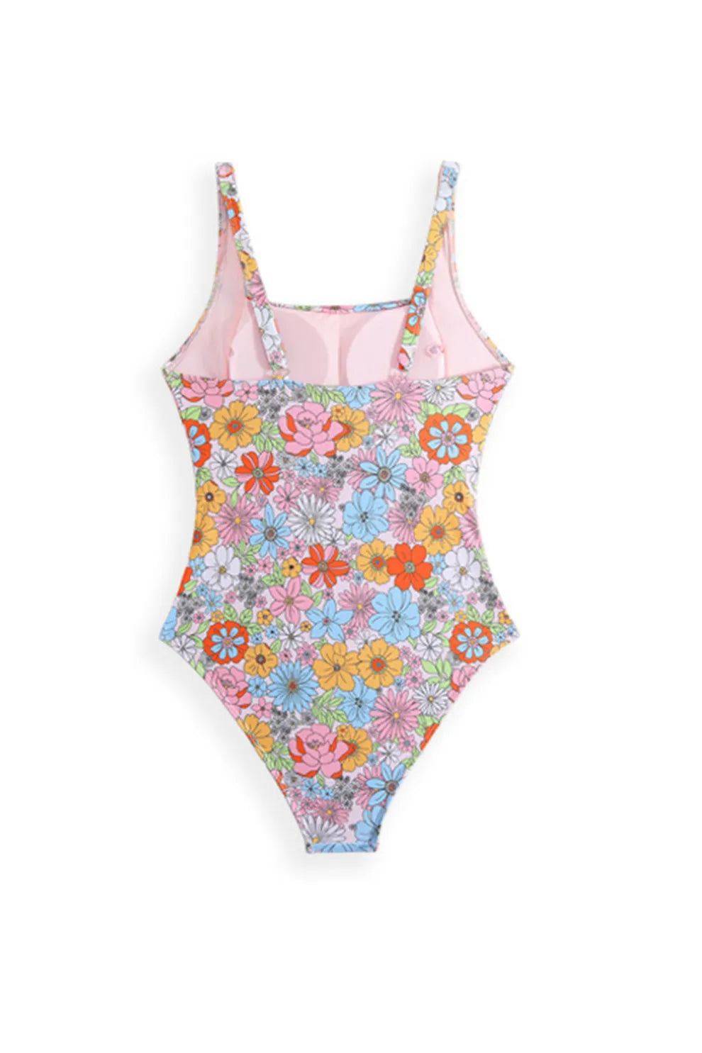 Floral One-Piece Swimsuit with Sarong