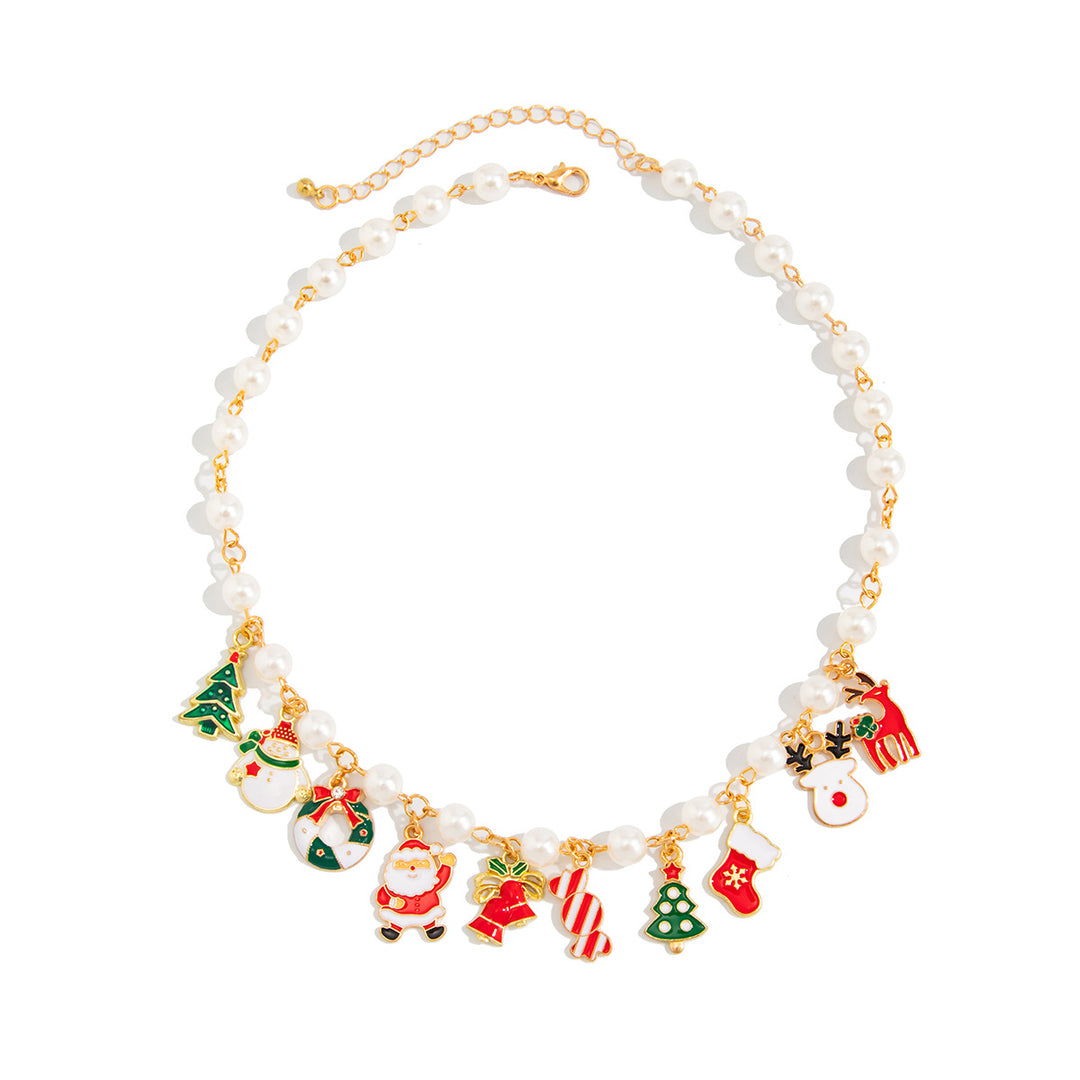 Christmas Snowman Reindeer Candy Pendant Necklace