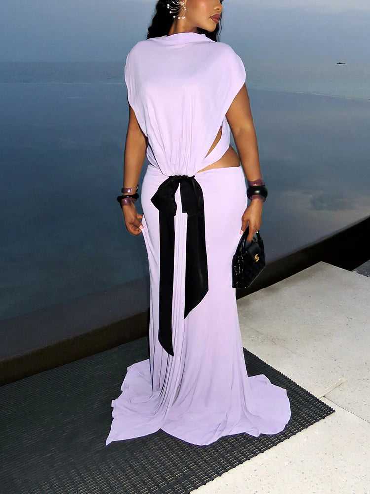 Bow Accent Cutouts Dress