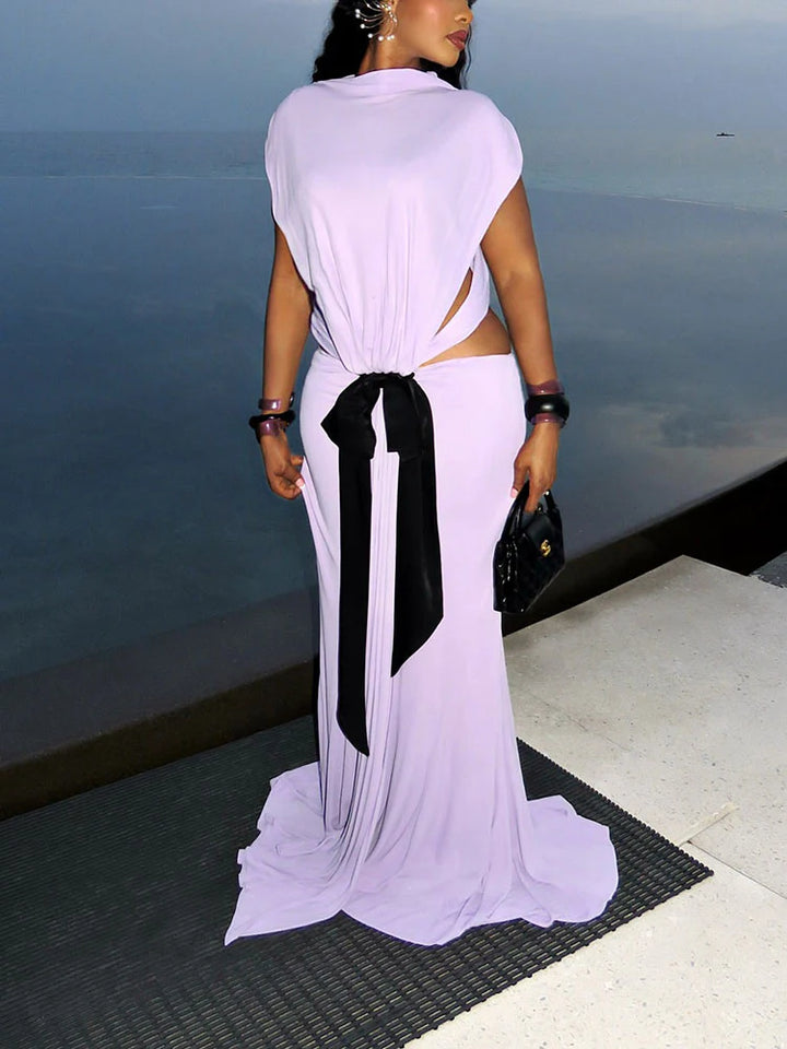 Bow Accent Cutouts Dress