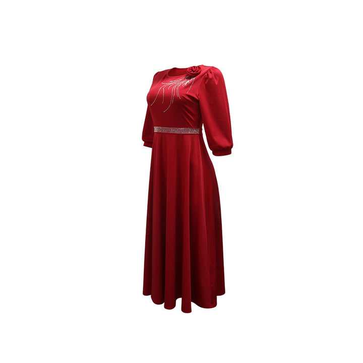 Elegant Round Neck Half Sleeve Dress