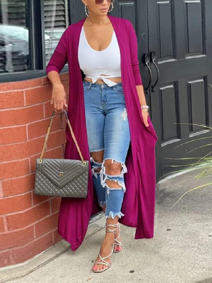 Side Pocket Casaul Cardigan Black / S