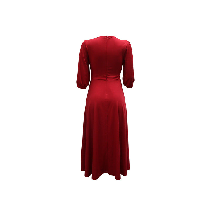 Elegant Round Neck Half Sleeve Dress