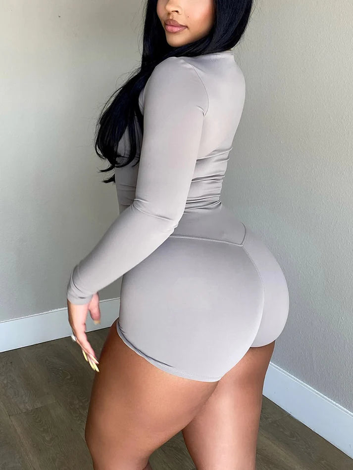 Tight-Fitting Crop Tops & Shorts Set