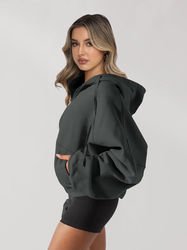 Long Sleeve Casual Solid Color Sweatshirt