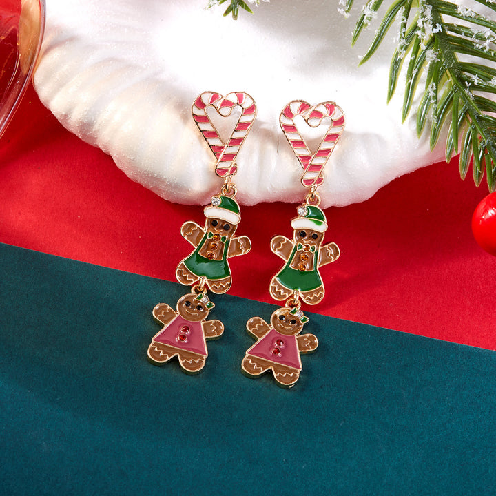 Christmas Tree Gingerbread Man Fashionable Cute Versatile Earrings