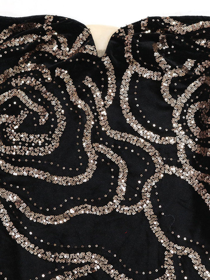 Sequin Strapless Evening Gown