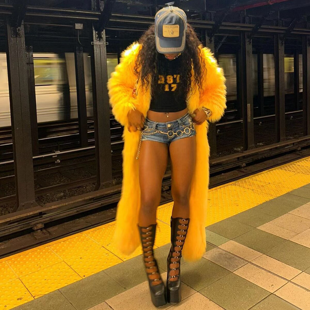 Street Style Fur Coat Jacket