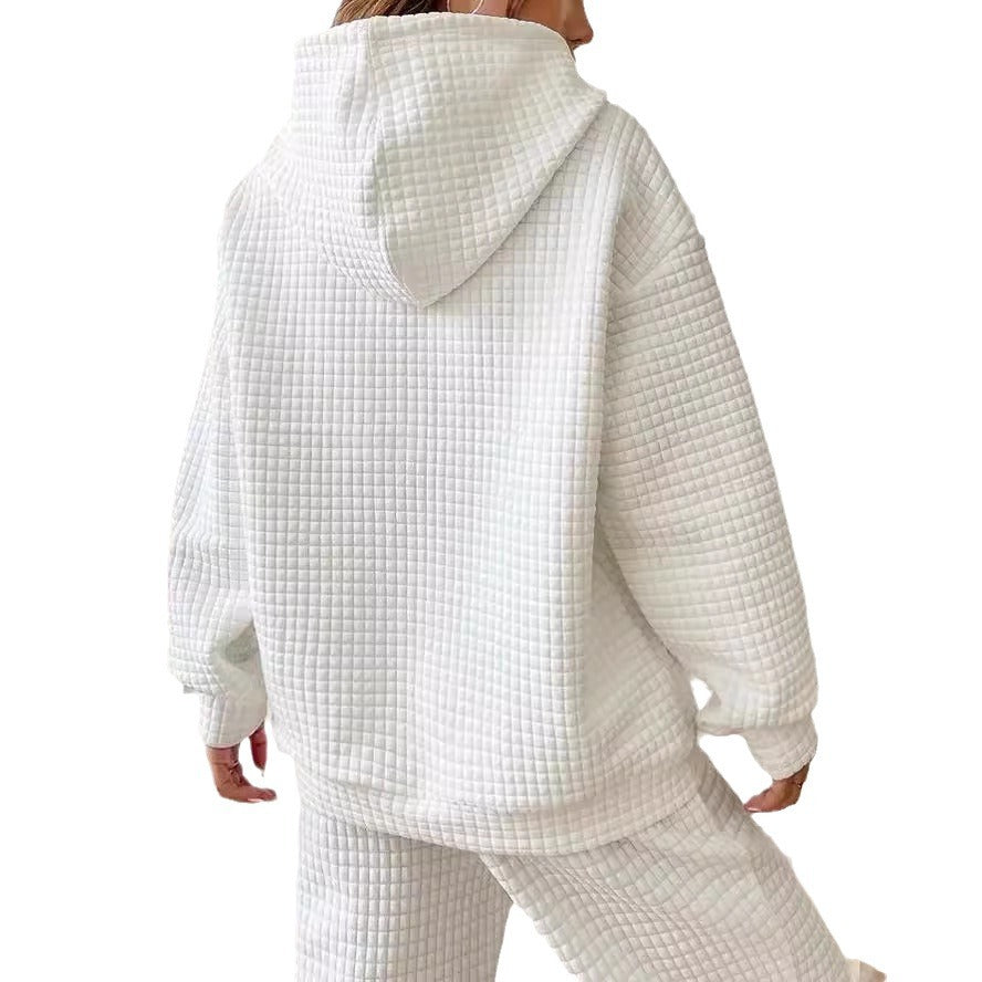 Waffle Neck Long Sleeve Sweatshirt