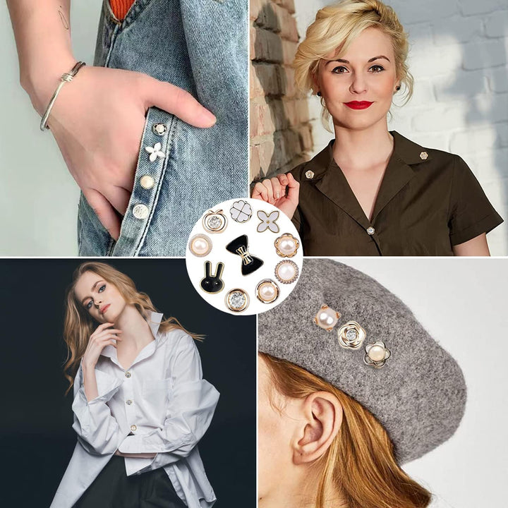 Aethers & Co A2 80 Pcs Brooch Pins, Sweater Shawl Hat Clip Neckline Pins Double Faux Pearl Brooches for Women Girls Fashion Cover Up Buttons Clothing Dress Decoration Accessories Pant Waist Tightener Safety Pins (70)