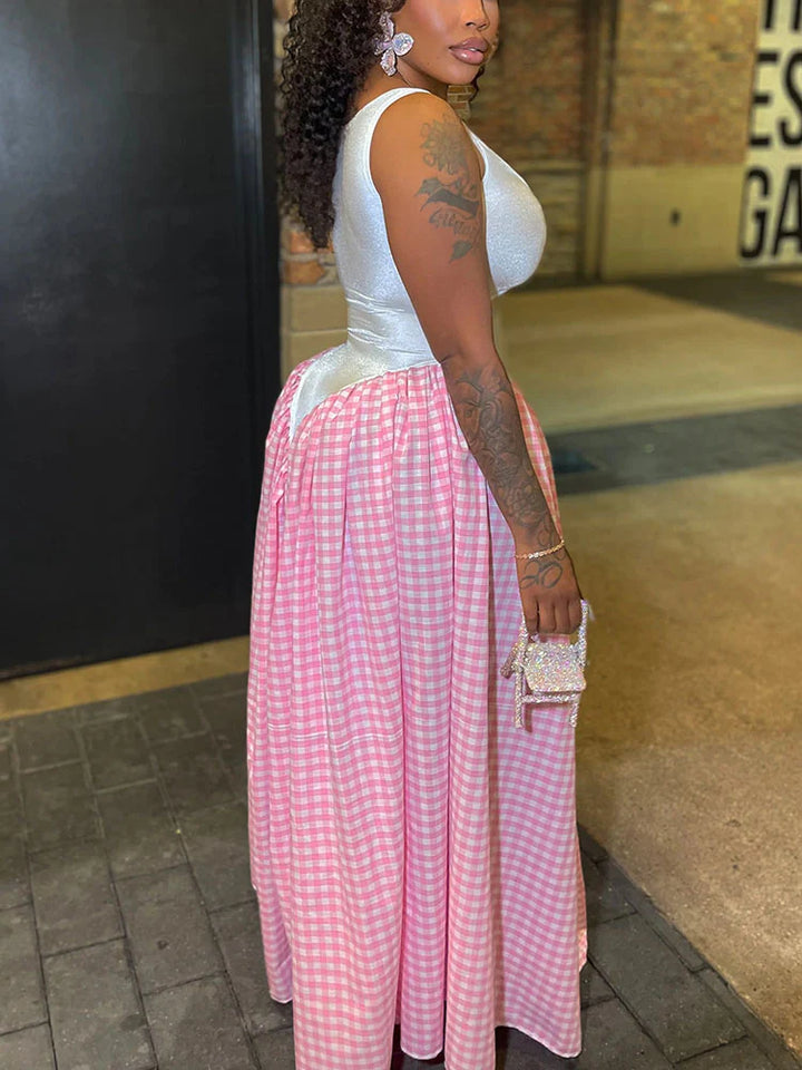 Gingham Patchwork Dress