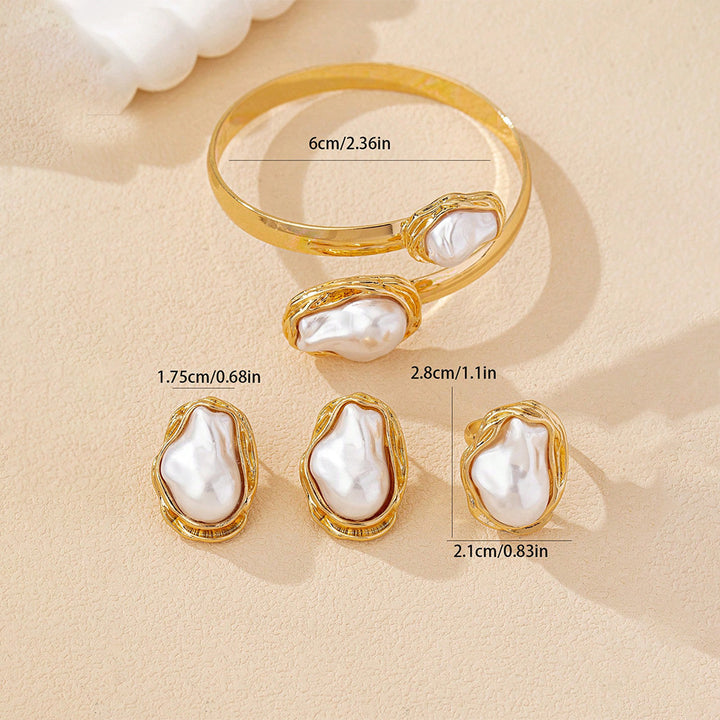 Baroque Pearl and Metal Pendant Necklace Set