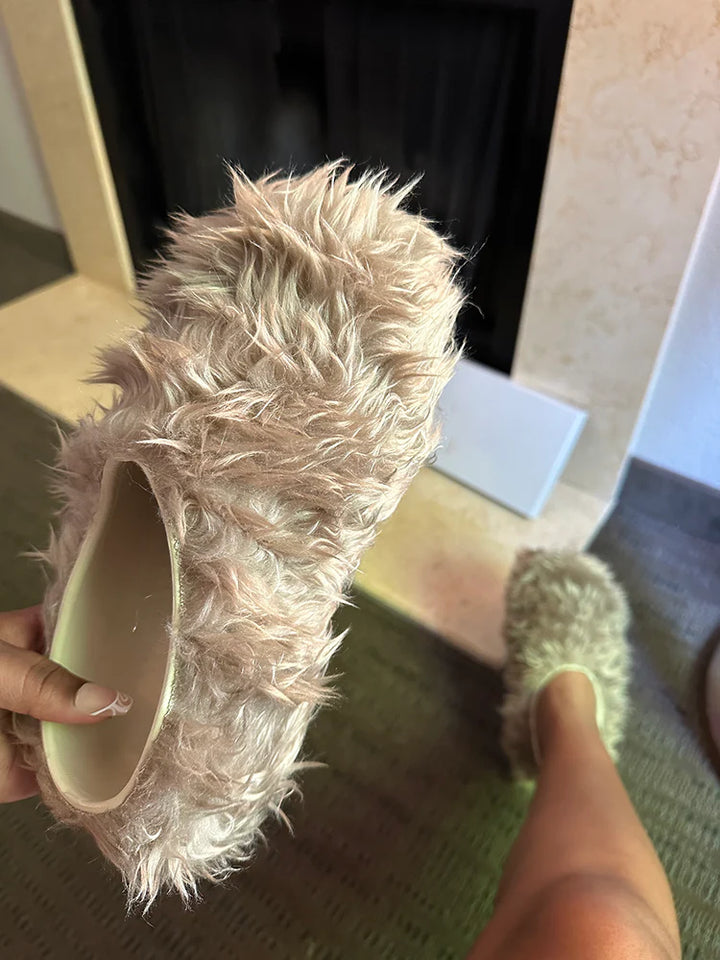 Soft Faux Fur Slides