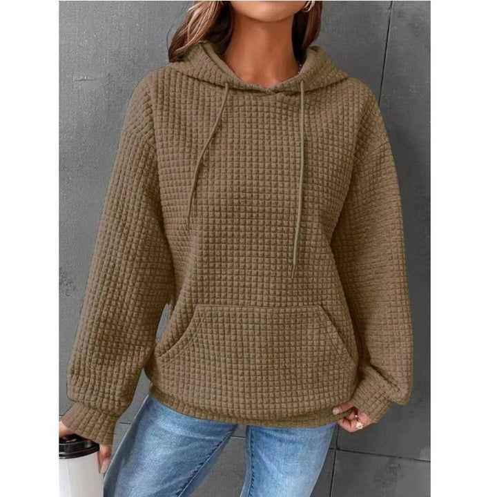 Waffle Neck Long Sleeve Sweatshirt