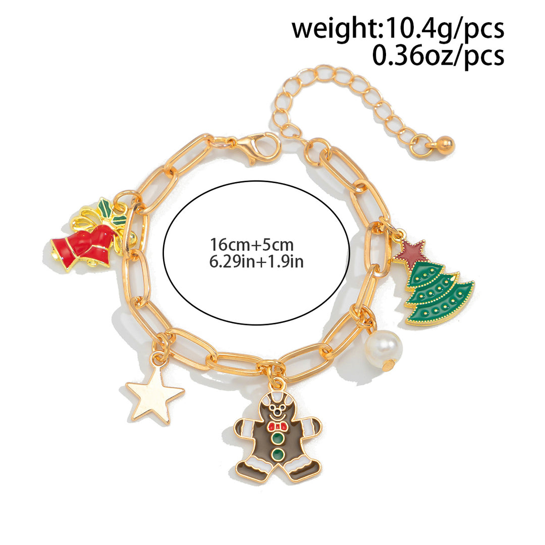 Christmas Fashion Bell Christmas Tree Necklace Set