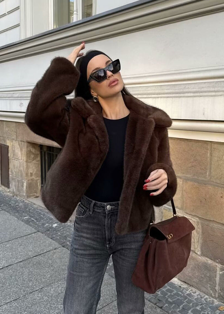 Long-Sleeved Fur Coat