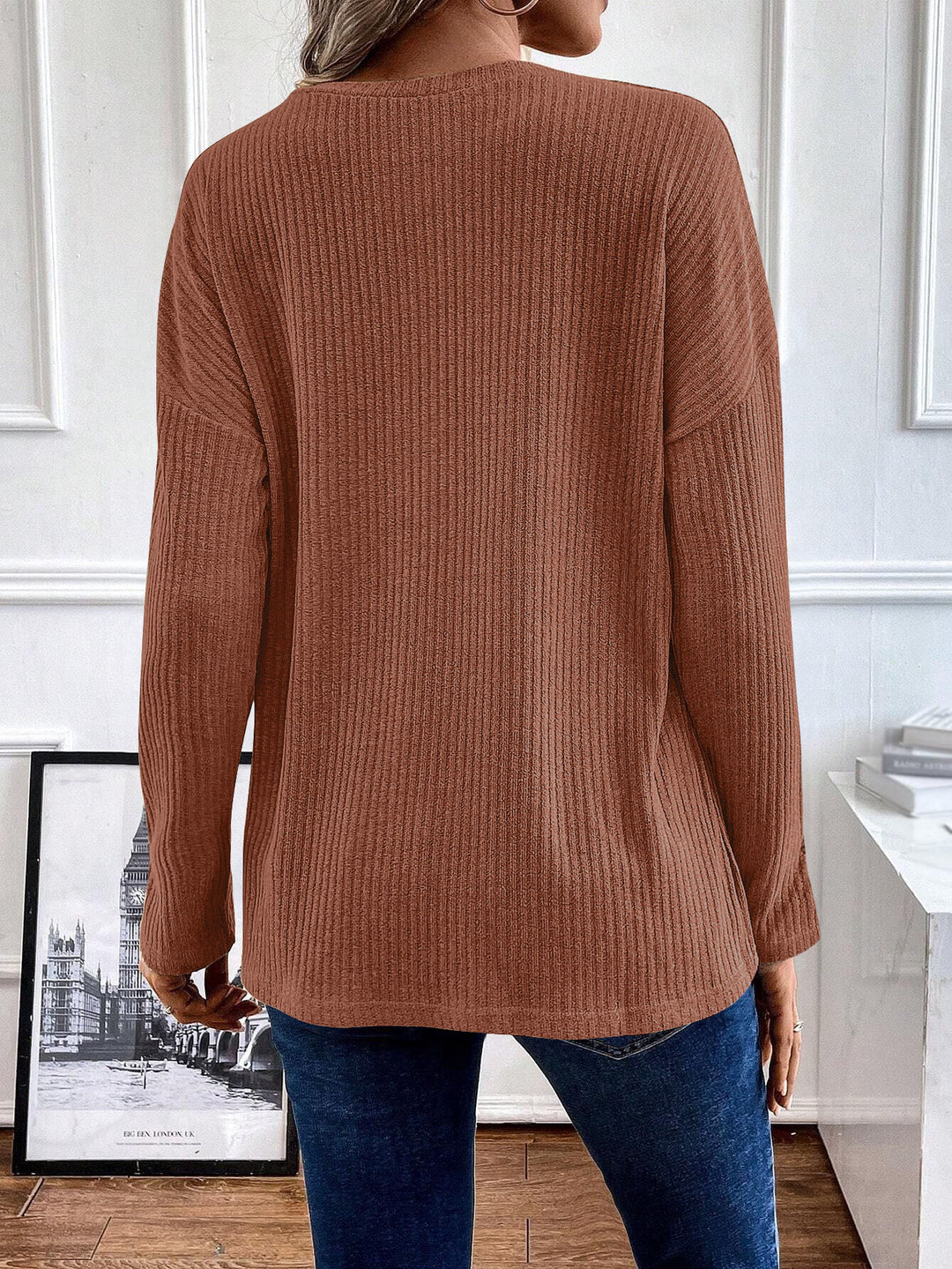 Fall and Winter Casual Zipper Loose Knit Sweater