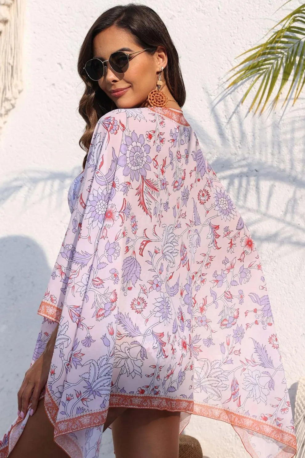 Low Cut Ruched Floral One-piece Swimsuit