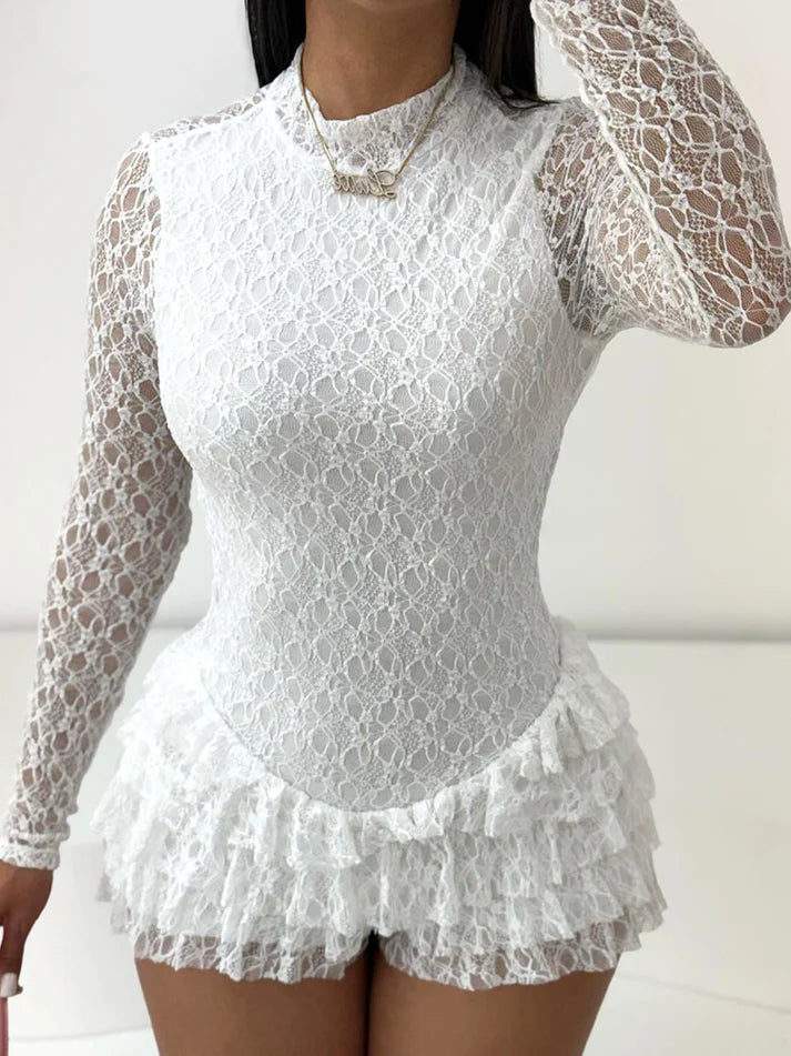 Lace Ruffle Romper