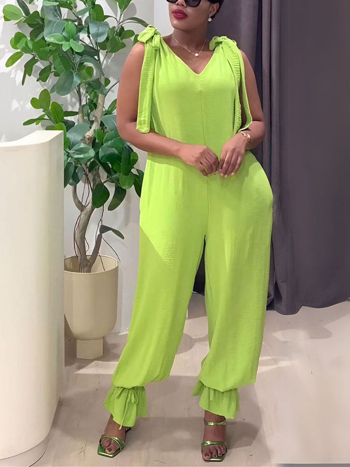 Breeze Tie-Shoulder Jumpsuit Green / S