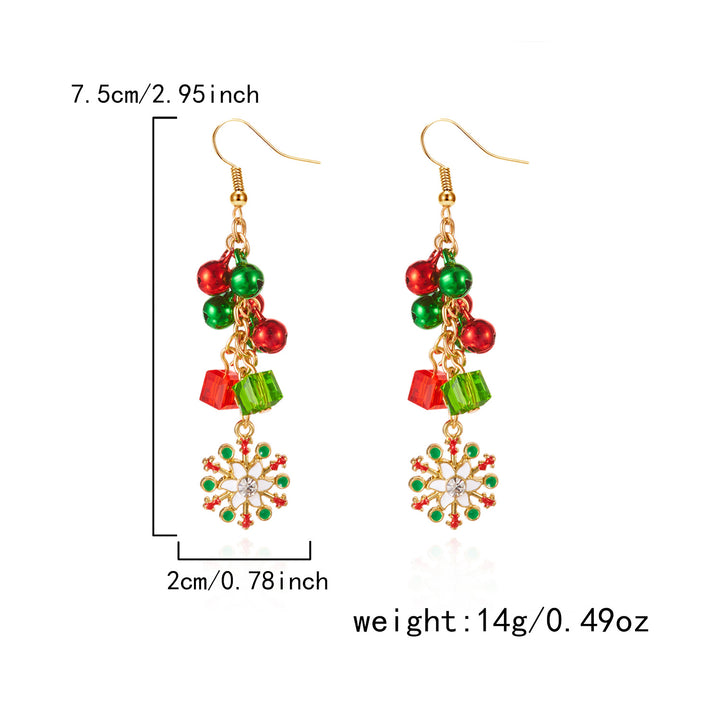 Christmas Tree Versatile Snowflake Bell Tassel Earrings