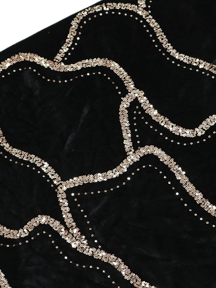 Sequin Strapless Evening Gown