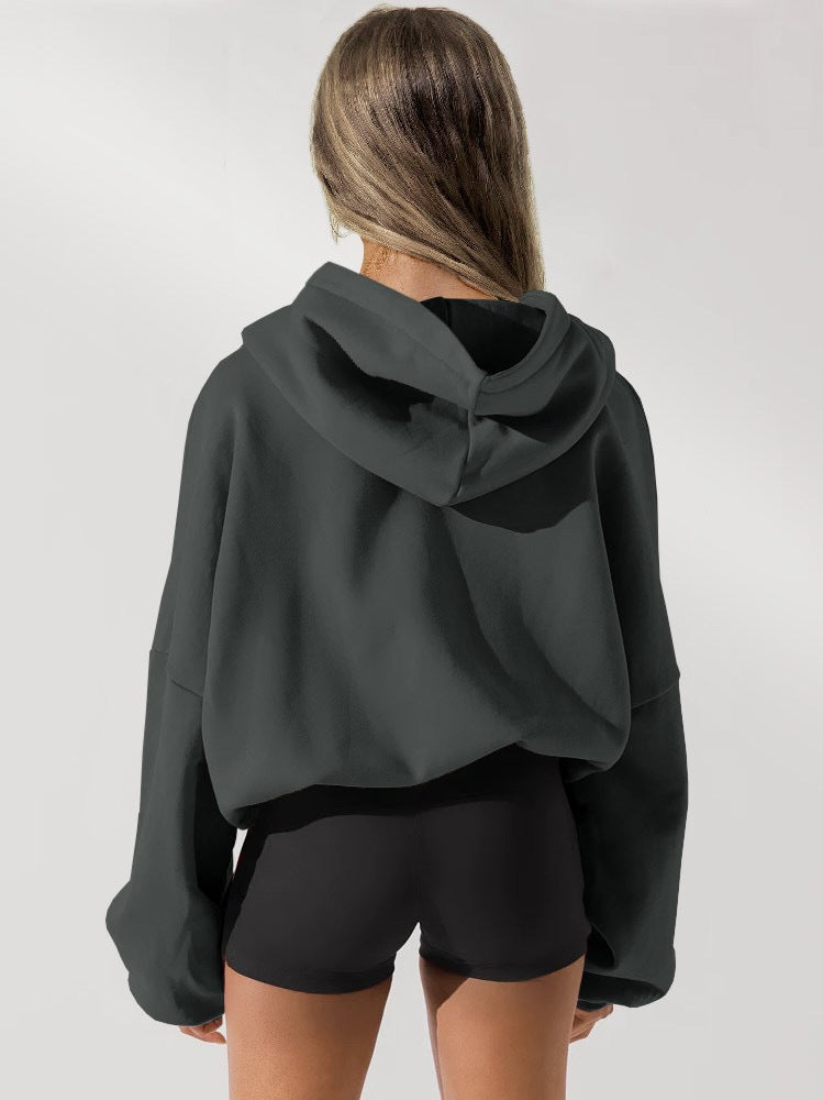 Long Sleeve Casual Solid Color Sweatshirt