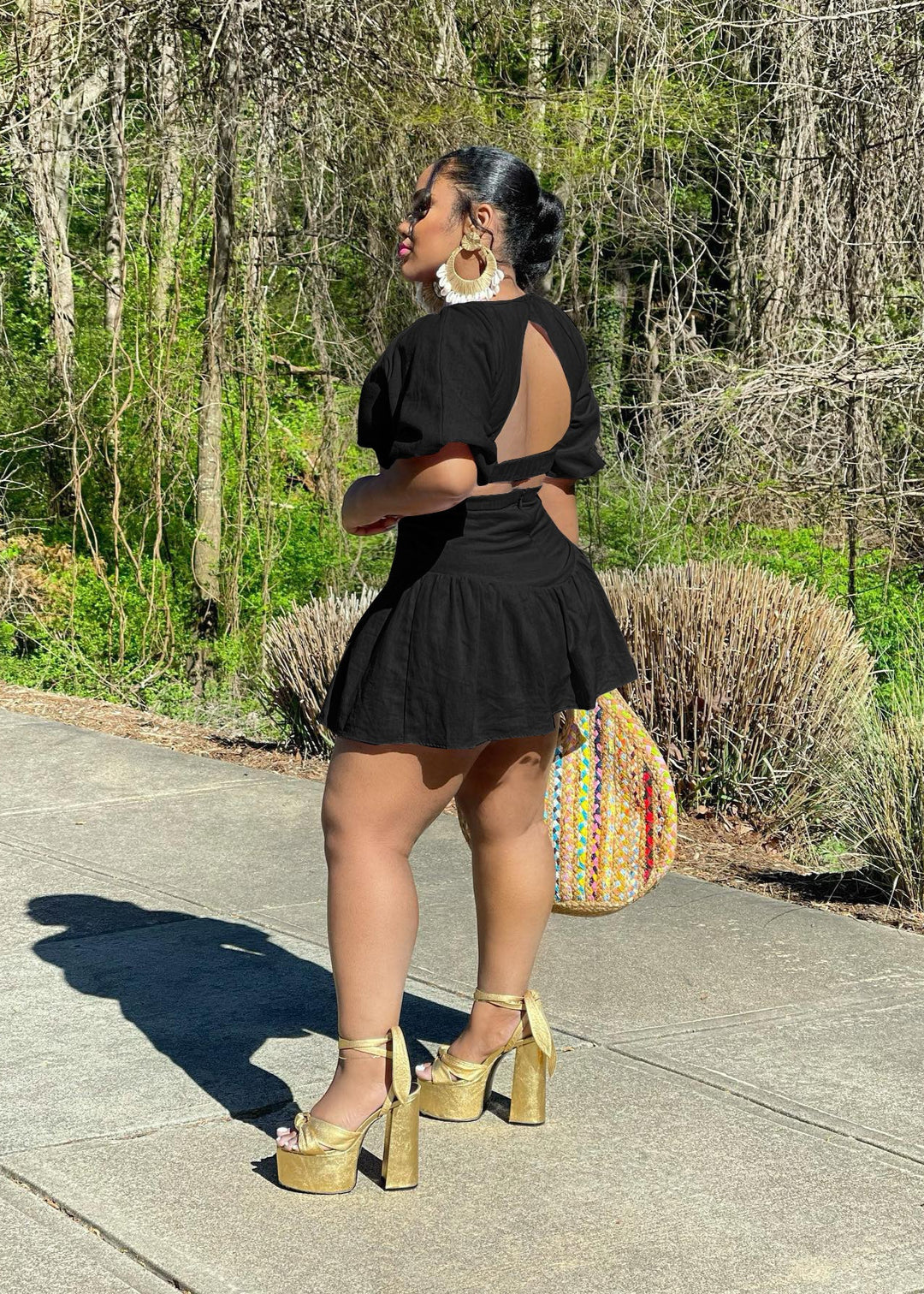 Stylish Backless Dress Pants Two Piece Set
