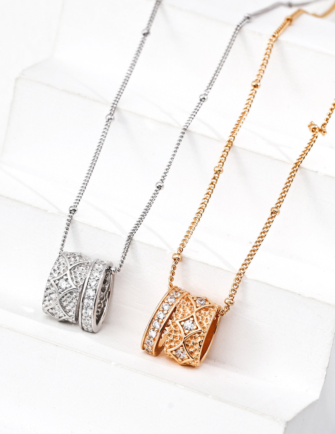 Vintage Star Zirconia Pendant Necklace