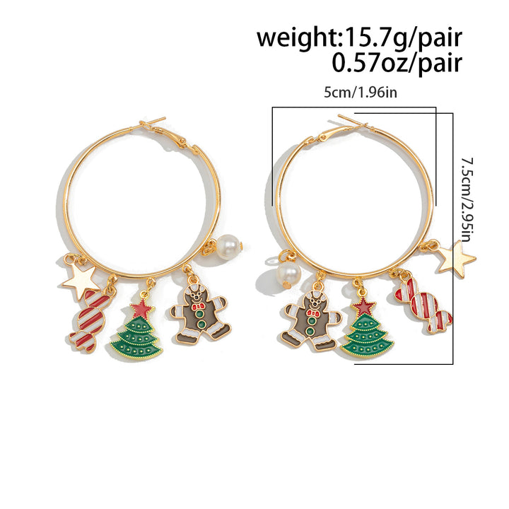 Christmas Fashion Bell Christmas Tree Necklace Set