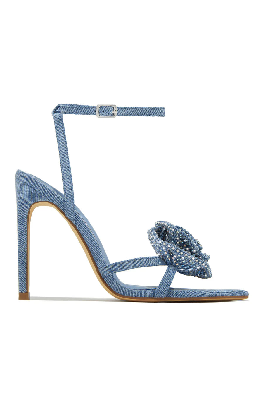 3D Rhinestone Floral High Heels