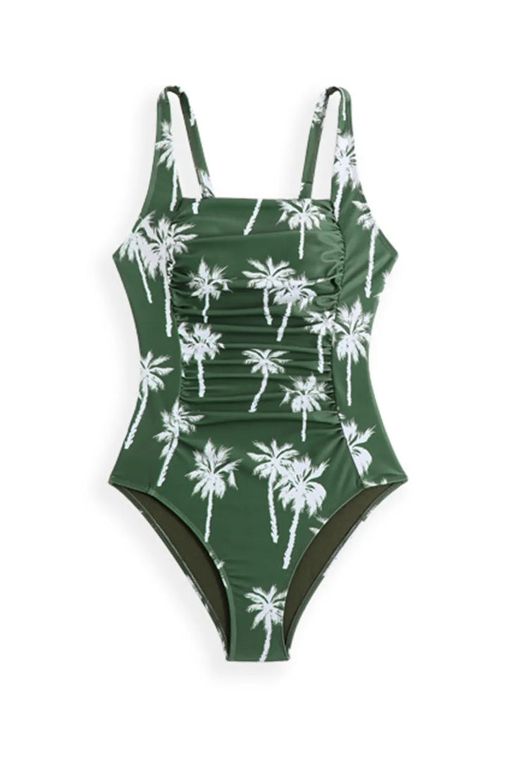 Floral One-Piece Swimsuit with Sarong