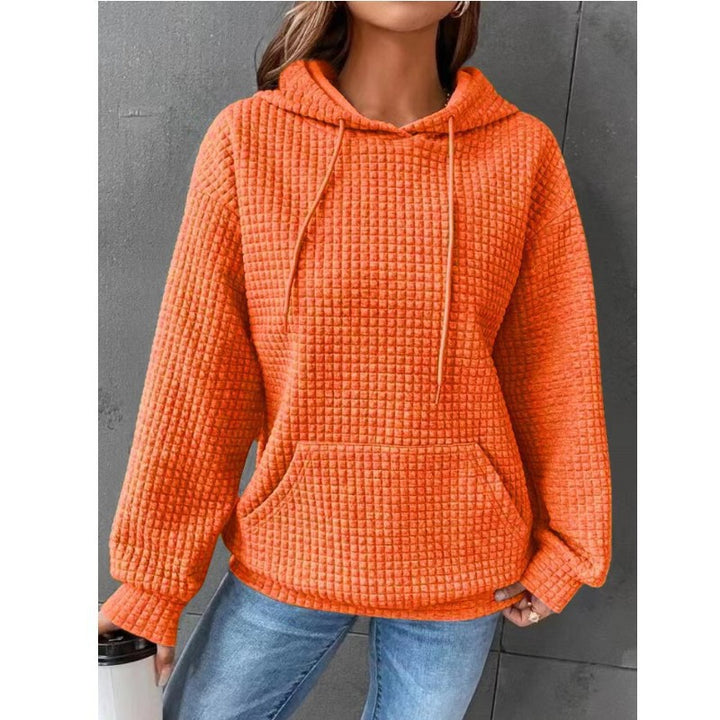 Waffle Neck Long Sleeve Sweatshirt