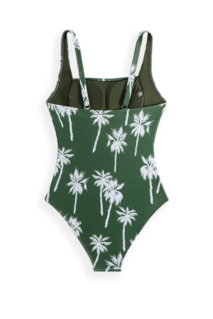 Floral One-Piece Swimsuit with Sarong