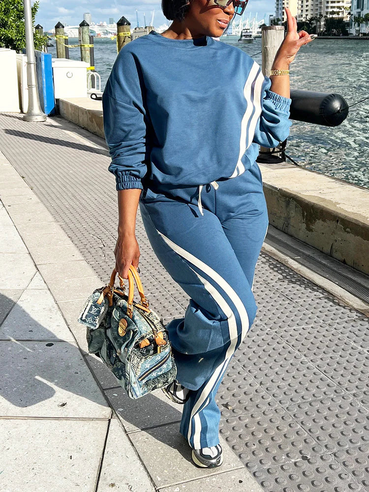 Sporty Colorblock Top & Joggers Set